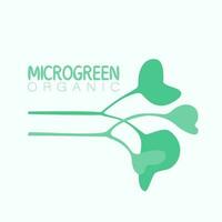 rädisa groddar. logotyp för produktion av mikrogröna. mikroby på Hem. vektor isolerat ikon. grodd frön, grön gräs.
