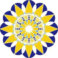 mandala i azulejo-stil, portugisisk cirkulär prydnad. vektor