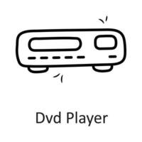 dvd spelare vektor översikt ikon design illustration. hushåll symbol på vit bakgrund eps 10 fil