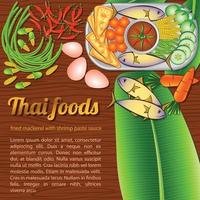 thailändsk berömd mat stekt makrill med sås för räkor vektor