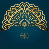 lyx mandala bakgrund med gyllene arabesk mönster arabicum islamic stil vektor