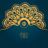 lyx mandala bakgrund med gyllene arabesk mönster arabicum islamic stil vektor