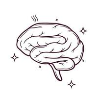 Mensch Gehirn. Hand gezeichnet Symbol. Hand gezeichnet Vektor Illustration