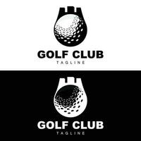 Golfball-Logo, Vektor-Stick-Golf. Outdoor-Sportspiel, Disziplindesign, Symbolvorlage vektor