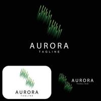 Aurora Logo, einfach Design tolle natürlich Landschaft von Polarlicht, Vektor Symbol Vorlage, Illustration