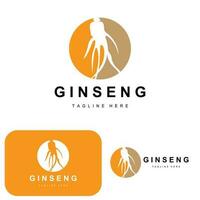 ginseng logotyp, ört- växt vektor, naturlig ört- medicin, ginseng ört- dryck ikon vektor