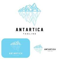 Berg Logo, Antarktis Eisberg Logo Design, Natur Landschaft Vektor, Produkt Marke Illustration Symbol vektor