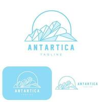 Berg Logo, Antarktis Eisberg Logo Design, Natur Landschaft Vektor, Produkt Marke Illustration Symbol vektor