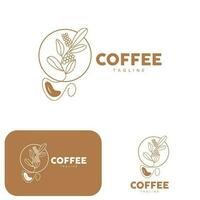 Kaffee Logo, Kaffee Baum Design, Cafe trinken Vektor, Symbol Marke Illustration Symbol vektor