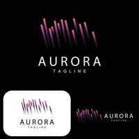 Aurora Logo, einfach Design tolle natürlich Landschaft von Polarlicht, Vektor Symbol Vorlage, Illustration