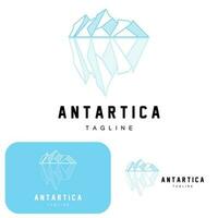 Berg Logo, Antarktis Eisberg Logo Design, Natur Landschaft Vektor, Produkt Marke Illustration Symbol vektor