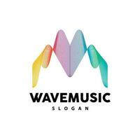 Musik- Welle Logo, einfach elegant Gradient Linie Design, Musik- Equalizer Vektor, Symbol Vorlage Symbol vektor