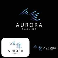 Aurora Logo, einfach Design tolle natürlich Landschaft von Polarlicht, Vektor Symbol Vorlage, Illustration