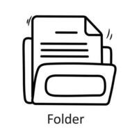mapp vektor översikt ikon design illustration. brevpapper symbol på vit bakgrund eps 10 fil