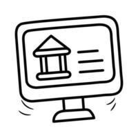 online Bankwesen Vektor Gliederung Symbol Design Illustration. Bankwesen und Finanzen Symbol auf Weiß Hintergrund eps 10 Datei