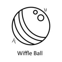 våffla boll vektor översikt ikon design illustration. leksaker symbol på vit bakgrund eps 10 fil