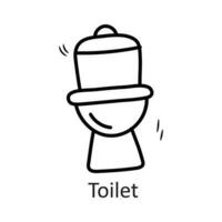 Toilette Vektor Gliederung Symbol Design Illustration. Haushalt Symbol auf Weiß Hintergrund eps 10 Datei