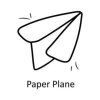 Papier Flugzeug Vektor Gliederung Symbol Design Illustration. Spielzeuge Symbol auf Weiß Hintergrund eps 10 Datei