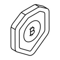 ett redigerbar design ikon bitcoin säkerhet vektor