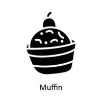 muffin vektor fast ikon design illustration. jul symbol på vit bakgrund eps 10 fil
