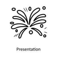 presentation vektor översikt ikon design illustration. fest och fira symbol på vit bakgrund eps 10 fil