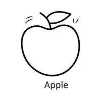 Apfel Vektor Gliederung Symbol Design Illustration. Zahnarzt Symbol auf Weiß Hintergrund eps 10 Datei