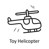 leksak helikopter vektor översikt ikon design illustration. leksaker symbol på vit bakgrund eps 10 fil