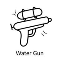 vatten pistol vektor översikt ikon design illustration. leksaker symbol på vit bakgrund eps 10 fil