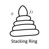 Stapeln Ring Vektor Gliederung Symbol Design Illustration. Spielzeuge Symbol auf Weiß Hintergrund eps 10 Datei