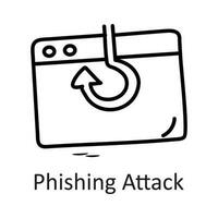 Phishing Attacke Vektor Gliederung Symbol Design Illustration. Sicherheit Symbol auf Weiß Hintergrund eps 10 Datei