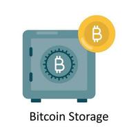 bitcoin lagring vektor platt ikon design illustration. finansiera symbol på vit bakgrund eps 10 fil