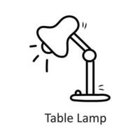 tabell lampa vektor översikt ikon design illustration. hushåll symbol på vit bakgrund eps 10 fil