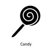 Süßigkeiten Vektor solide Symbol Design Illustration. Weihnachten Symbol auf Weiß Hintergrund eps 10 Datei