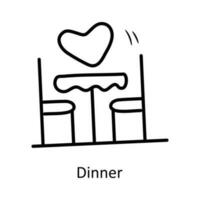 middag vektor översikt ikon design illustration. fest och fira symbol på vit bakgrund eps 10 fil