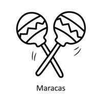 Maracas Vektor Gliederung Symbol Design Illustration. Party und feiern Symbol auf Weiß Hintergrund eps 10 Datei