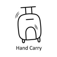 Hand tragen Vektor Gliederung Symbol Design Illustration. Reise Symbol auf Weiß Hintergrund eps 10 Datei