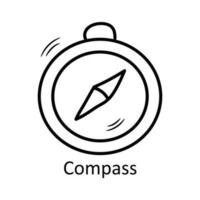Kompass Vektor Gliederung Symbol Design Illustration. Reise Symbol auf Weiß Hintergrund eps 10 Datei