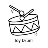 leksak trumma vektor översikt ikon design illustration. leksaker symbol på vit bakgrund eps 10 fil