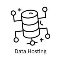 data värd vektor översikt ikon design illustration. kommunikation symbol på vit bakgrund eps 10 fil