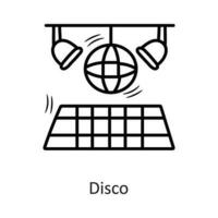 disko vektor översikt ikon design illustration. ny år symbol på vit bakgrund eps 10 fil
