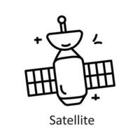 satellit vektor översikt ikon design illustration. kommunikation symbol på vit bakgrund eps 10 fil