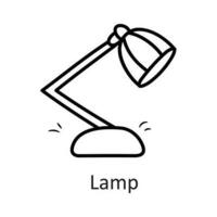 lampa vektor översikt ikon design illustration. hushåll symbol på vit bakgrund eps 10 fil