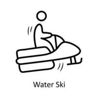 vatten åka skidor vektor översikt ikon design illustration. olympic symbol på vit bakgrund eps 10 fil