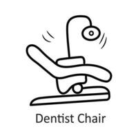 Zahnarzt Stuhl Vektor Gliederung Symbol Design Illustration. Zahnarzt Symbol auf Weiß Hintergrund eps 10 Datei