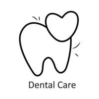 Dental Pflege Vektor Gliederung Symbol Design Illustration. Zahnarzt Symbol auf Weiß Hintergrund eps 10 Datei