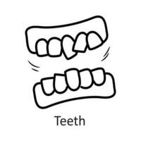 Zähne Vektor Gliederung Symbol Design Illustration. Zahnarzt Symbol auf Weiß Hintergrund eps 10 Datei