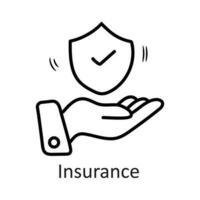 Versicherung Vektor Gliederung Symbol Design Illustration. Sicherheit Symbol auf Weiß Hintergrund eps 10 Datei