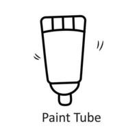 Farbe Tube Vektor Gliederung Symbol Design Illustration. Schreibwaren Symbol auf Weiß Hintergrund eps 10 Datei