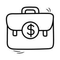 Aktentasche Vektor Gliederung Symbol Design Illustration. Bankwesen und Finanzen Symbol auf Weiß Hintergrund eps 10 Datei