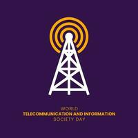 värld telekommunikation och information samhälle dag. värld telekommunikation och information samhälle dag firande baner design, hälsningar, affisch. vektor